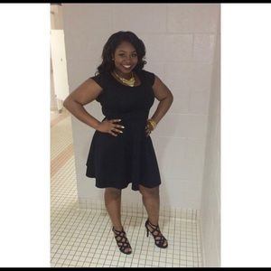 Black casual A-Line dress